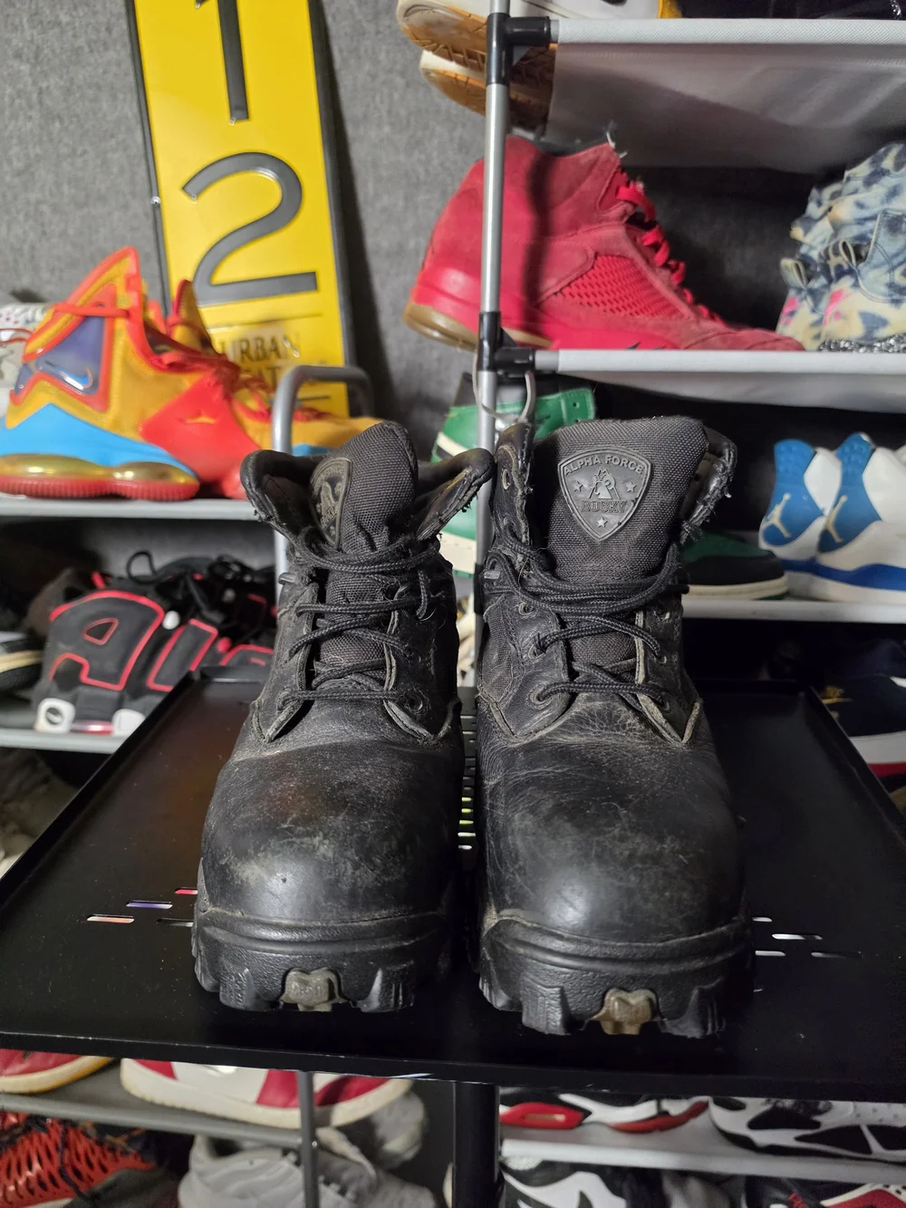 🔥 Rocky Black Men's Size 9 Wide Tactical Work Boots Worn!